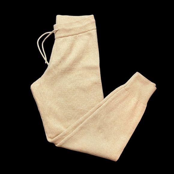 Cream Knit Joggers - Picture 1 of 2